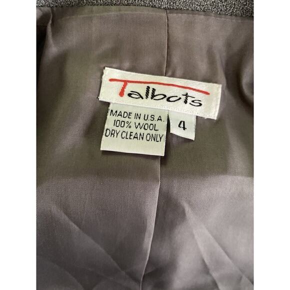 Vintage Talbots Womens Size 4 Wool Blazer Jacket Gray Charcoal Made in USA - Picture 15 of 16